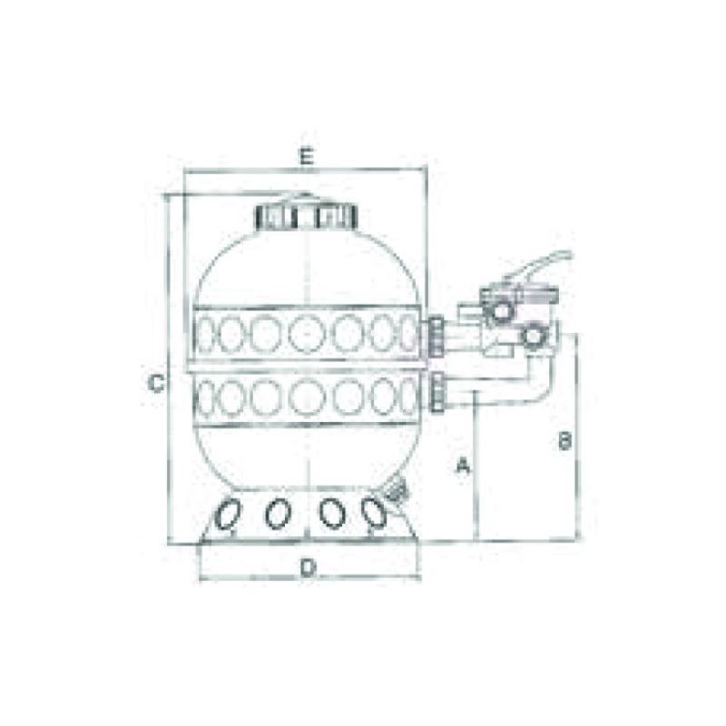 Filtre à sable pro série HI SIDE 6M3/H