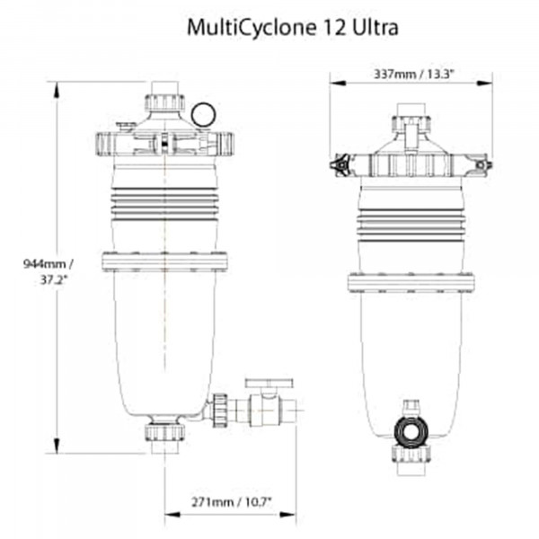 Filtre piscine MultiCyclone MC12 ULTRA Waterco