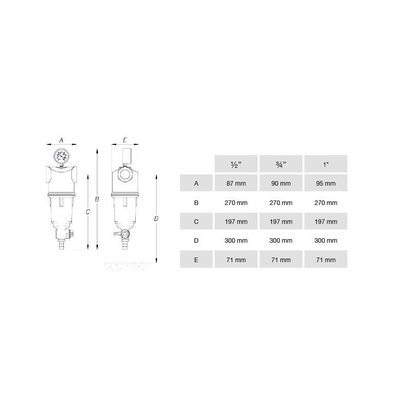 Filtre à eau potable nettoyant Ino 120 T 3/4" Filtre à eau potable nettoyant Ino 120 T 3/4"