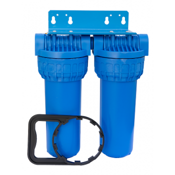 Porte filtre à eau double opaque avec cartouches filtration anti-boue anti-goût