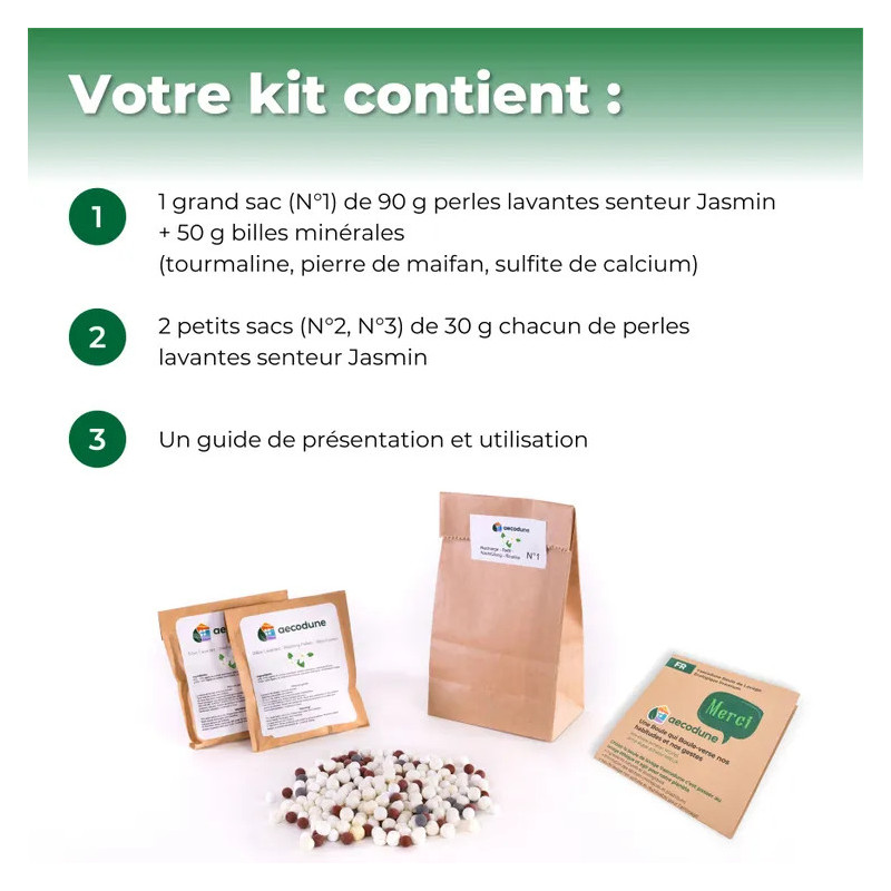 Pack de recharge boule de lessive - 3 sachets Jasmin