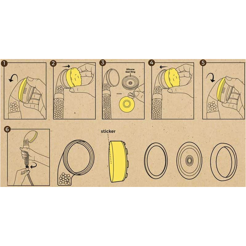 Pack de recharge pommeau de douche anticalcaire - Citron