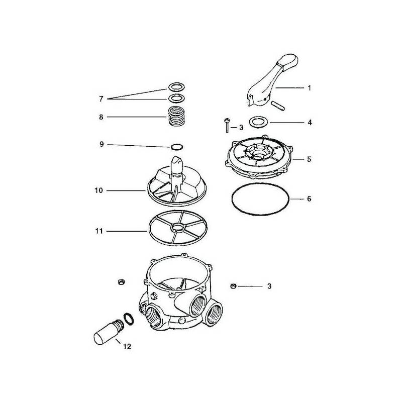 Vanne Multivoies Hayward 2" pour filtre à sable PROSERIES™ HB Top