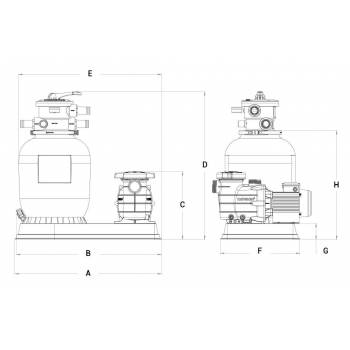Groupe de filtration Hayward pour piscine - filtre à sable 6 m³/h