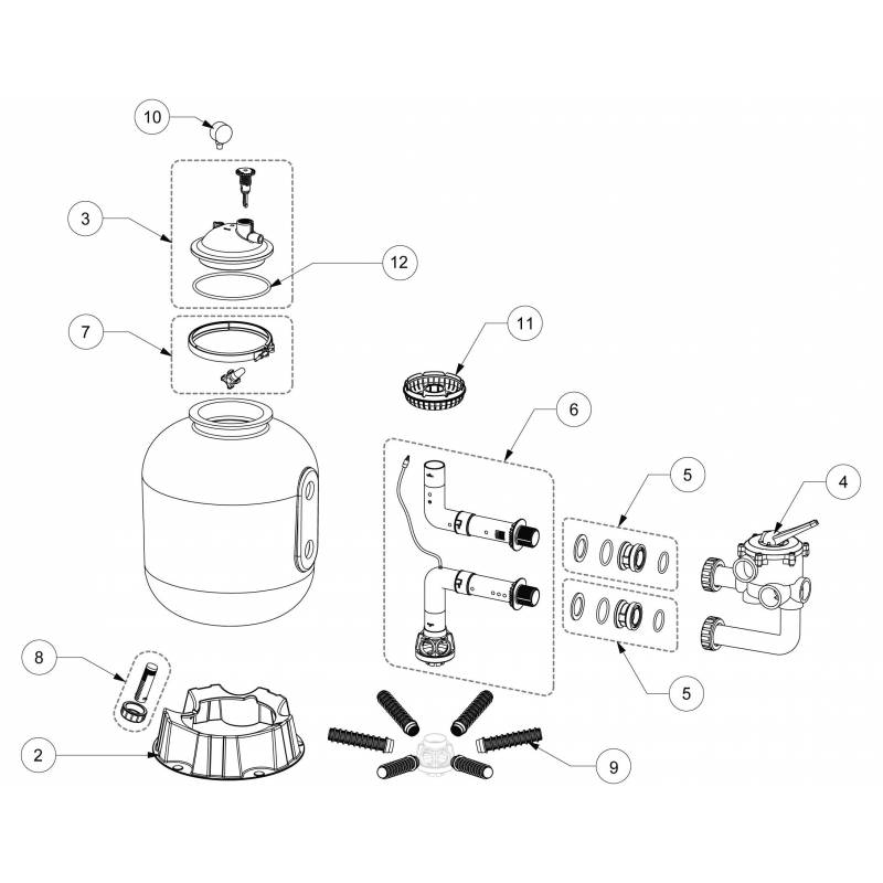 Filtre à sable Cristal-Flo Side D500