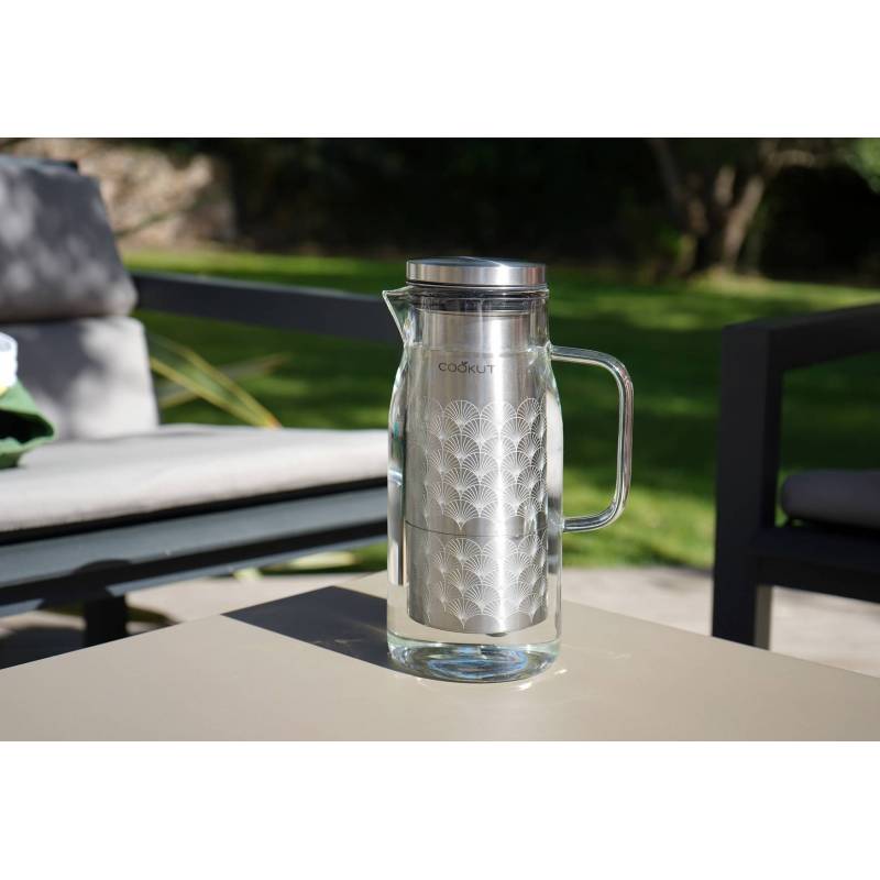 Carafe filtrante en verre et inox Cookut