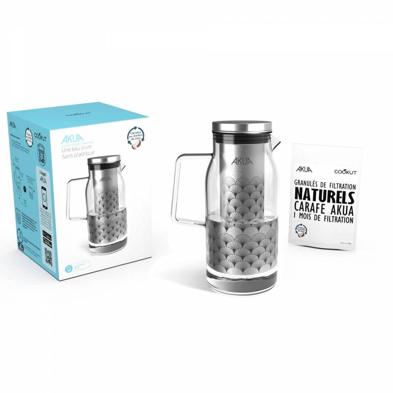 Carafe filtrante en verre et inox Cookut