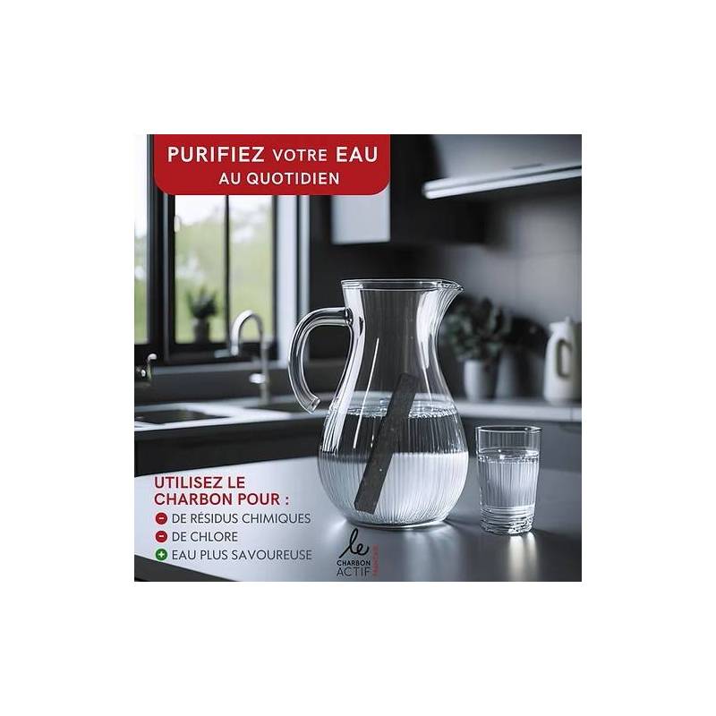 Bâton de charbon végétal filtrant