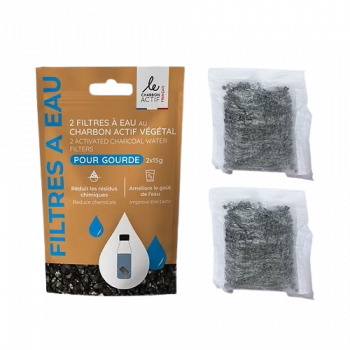Lot de 2 filtres à gourde nomade charbon végétal
