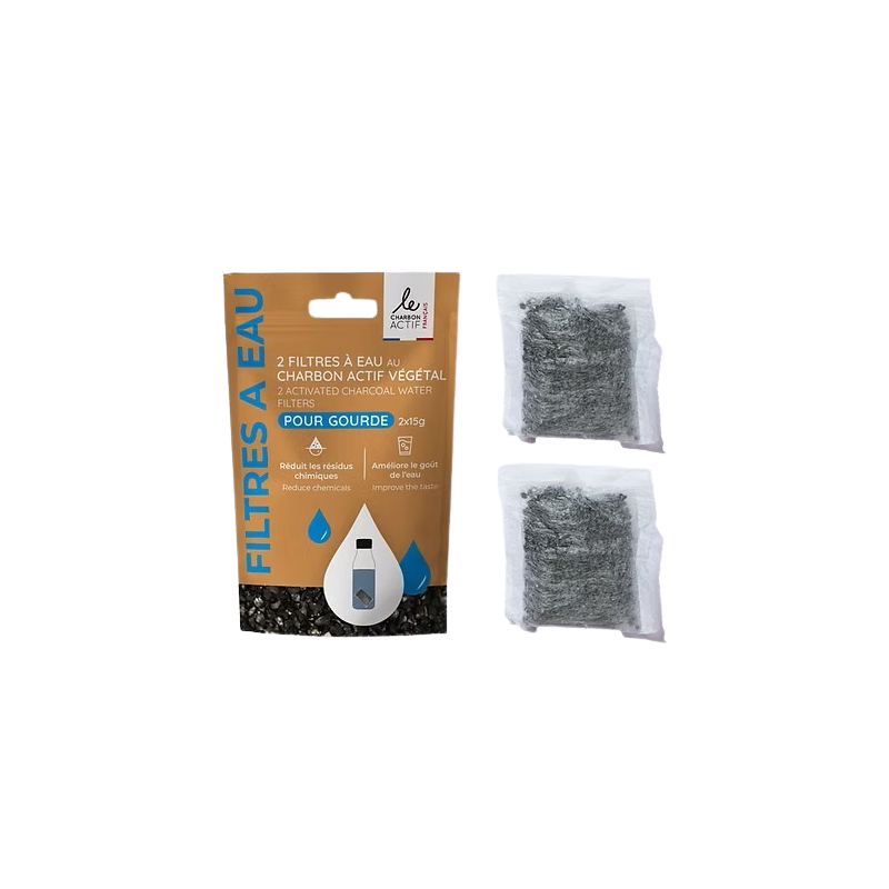Lot de 2 filtres à gourde nomade charbon végétal