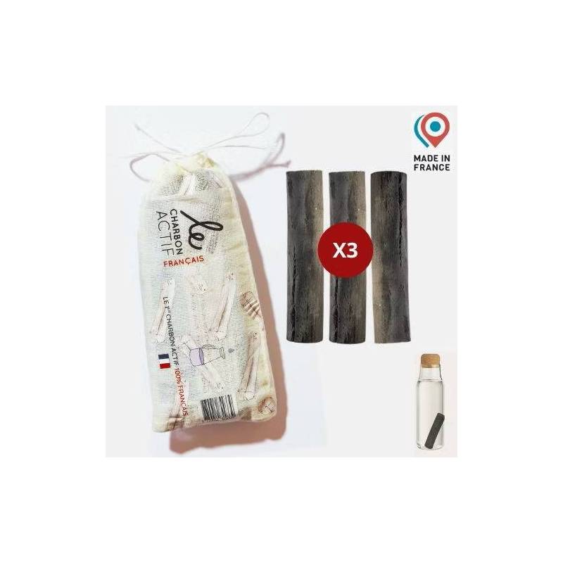 Lot de 3 bâtons filtrants au charbon végétal