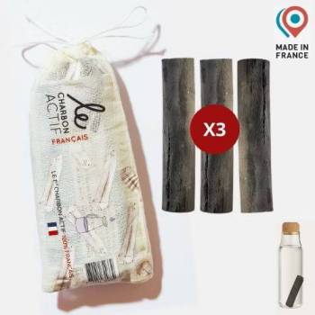Lot de 3 bâtons filtrants au charbon végétal