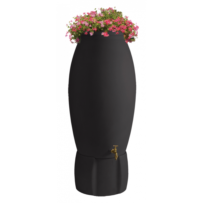 Récupérateur d'eau jarre 235 Litres anthracite avec socle
