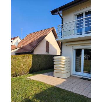 Socle récupérateur d'eau Cubique 1000 L beige 2