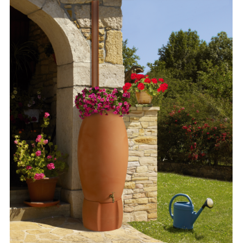 Récupérateur d'eau jarre 235 Litres terre cuite avec socle 2