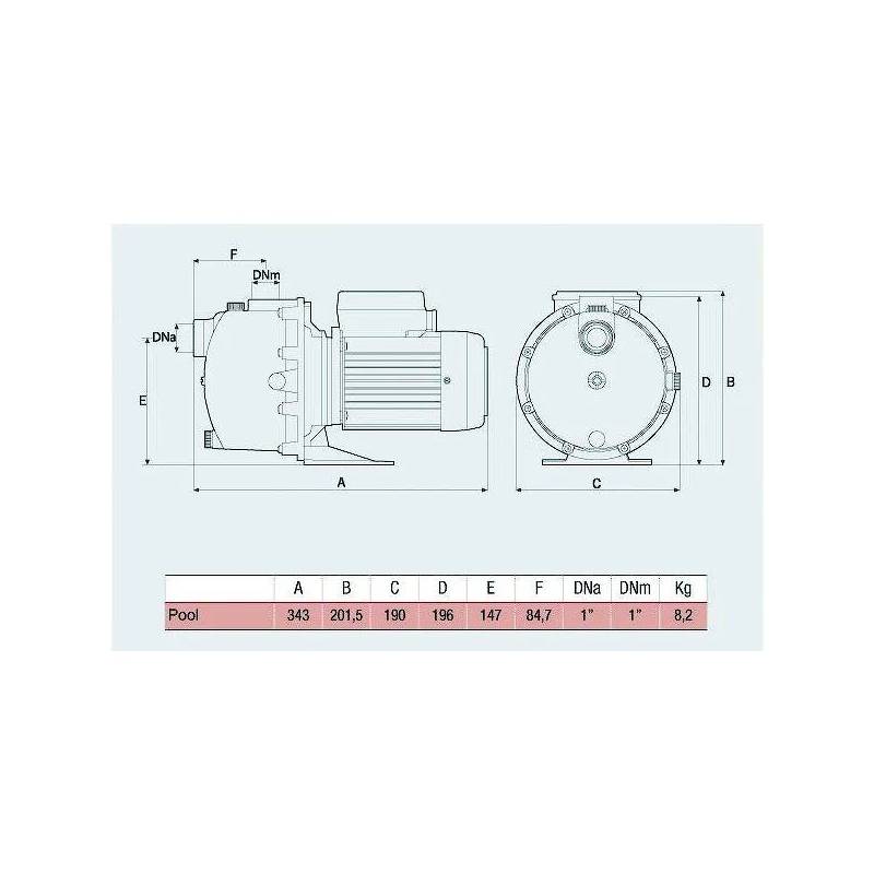 Surpresseur piscine eau salée POOL monophasé 0.75kW