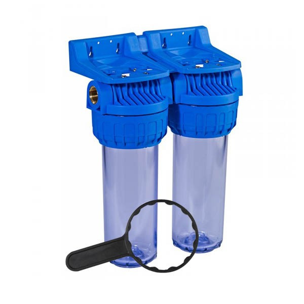 Max Water Big Blue Système de filtre à eau pour toute la maison en 3 étapes  50,8 x 11,4 cm avec boîtier de filtre à double joint torique et fer
